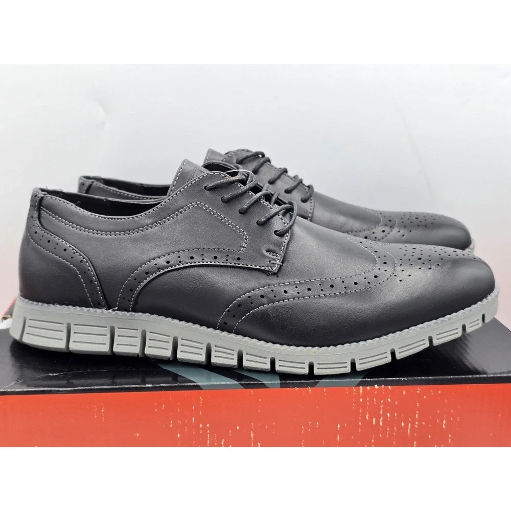 NEW Man's Oxfords Deer Stags‎ Corvallis Black / Grey Vega Sz 11.5 W Wide
